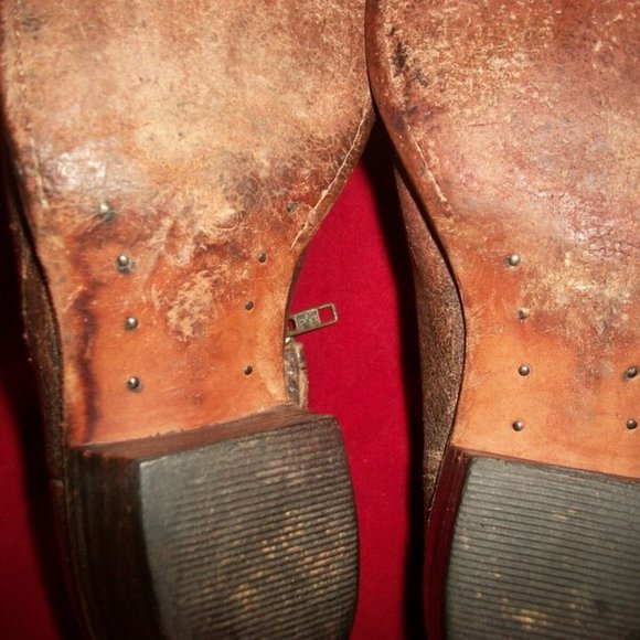 Vtg Frye Deborah Studded Aged-Leather Cowgirl Boots Handmade in Spain - Picture 8 of 10